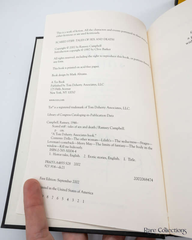 Scared Stiff: Tales of Sex and Death by Ramsey Campbell (signed copy)