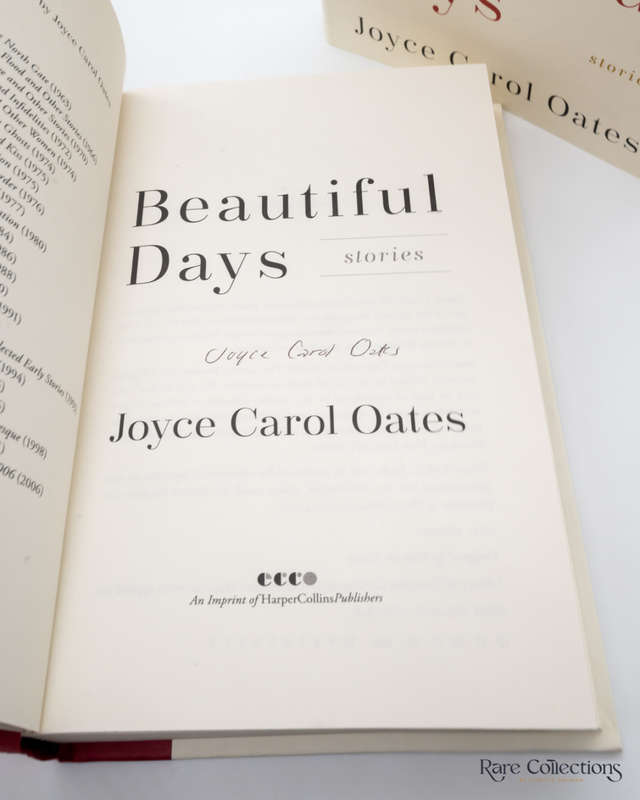 Beautiful Days - Stories by Joyce Carol Oates - signed