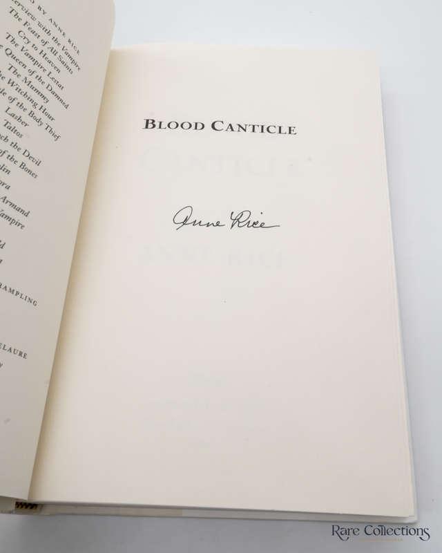 Blood Canticle by Anne Rice - signed