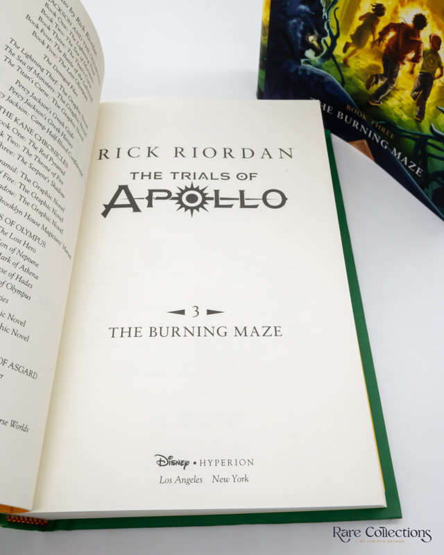 The Burning Maze (#3 the Trials of Apollo) by Rick Riordan - signed