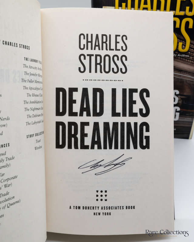 Dead Lies Dreaming - a Laundry Files Novel by Charles Stross - signed