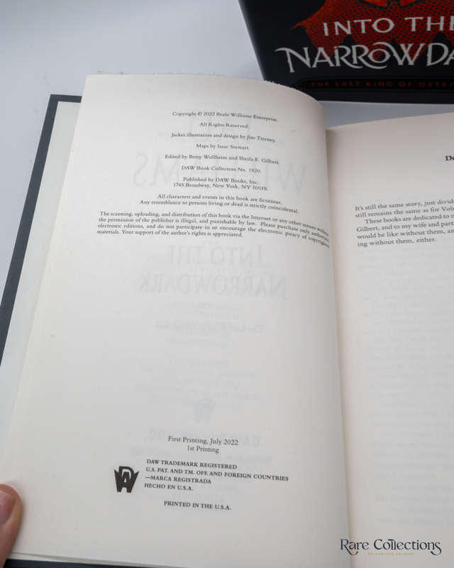 Into the Narrowdark - #3 the Last King of Osten Ard by Tad Williams - signed