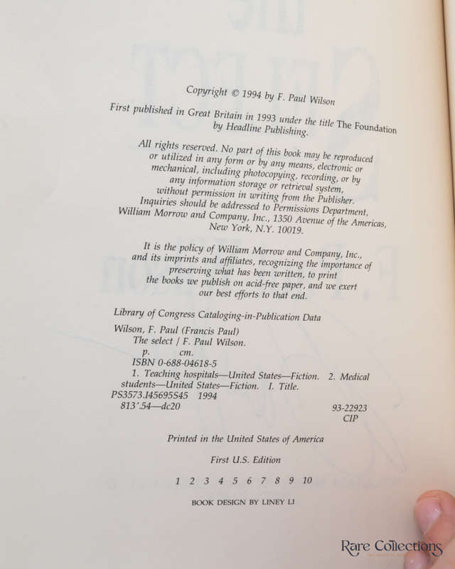 The Select by Paul F. Wilson - signed