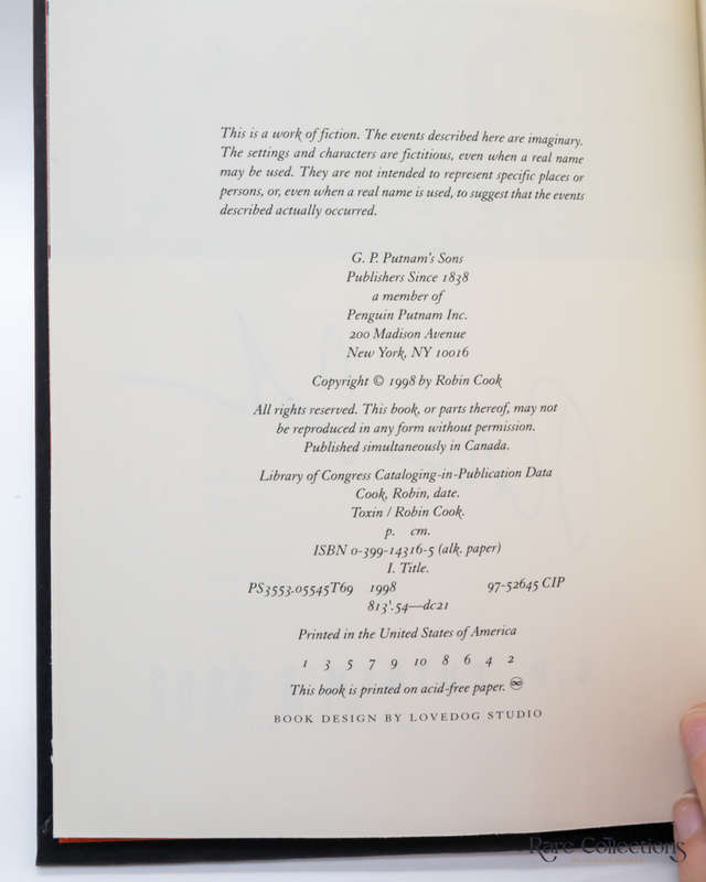 Toxin by Robin Cook - signed