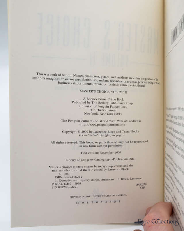 Master`s Choice Volume II by Lawrence Block (editor) - signed