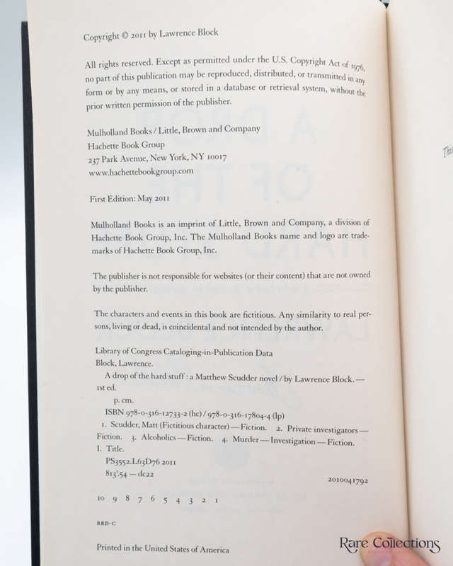 A Drop of the Hard Stuff by Lawrence Block - signed