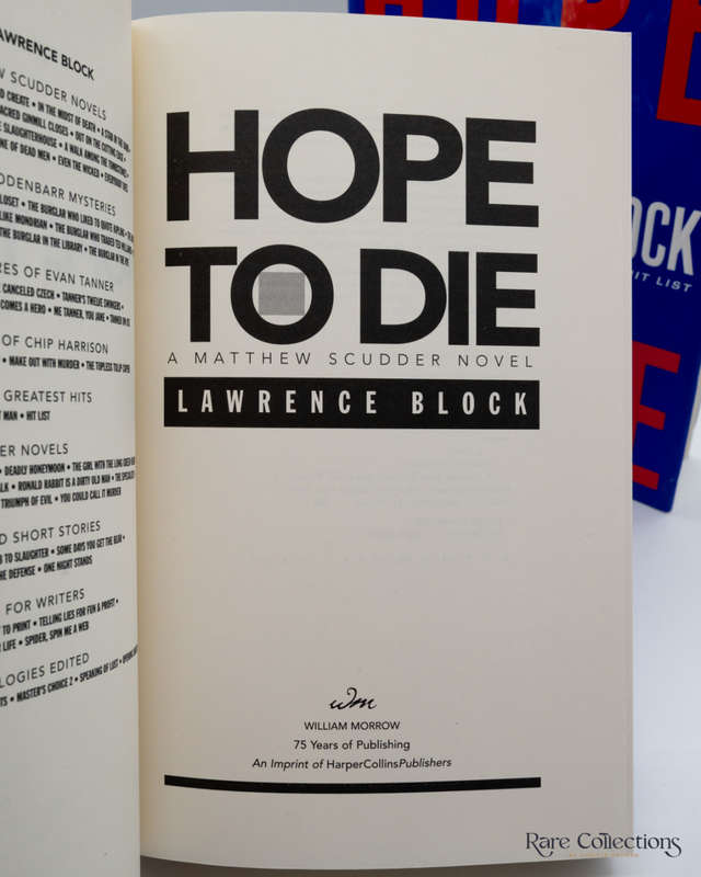 Hope to Die by Lawrence Block - signed