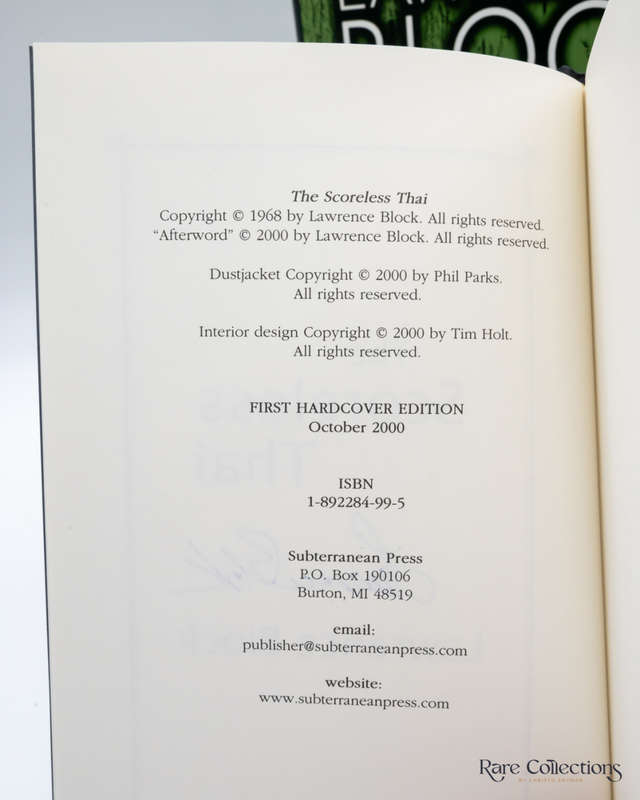 The Scoreless Thai by Lawrence Block - signed