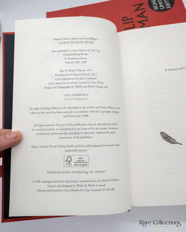 Daemon Voices: Essays on Storytelling by Philip Pullman - Signed Limited Edition