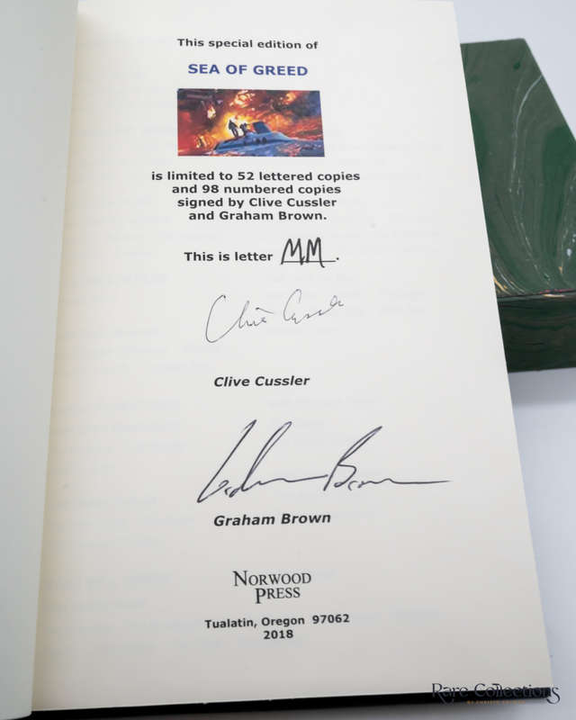Sea of Greed (#16 Numa Files) by Clive Cussler and Graham Brown - Double-Signed Lettered