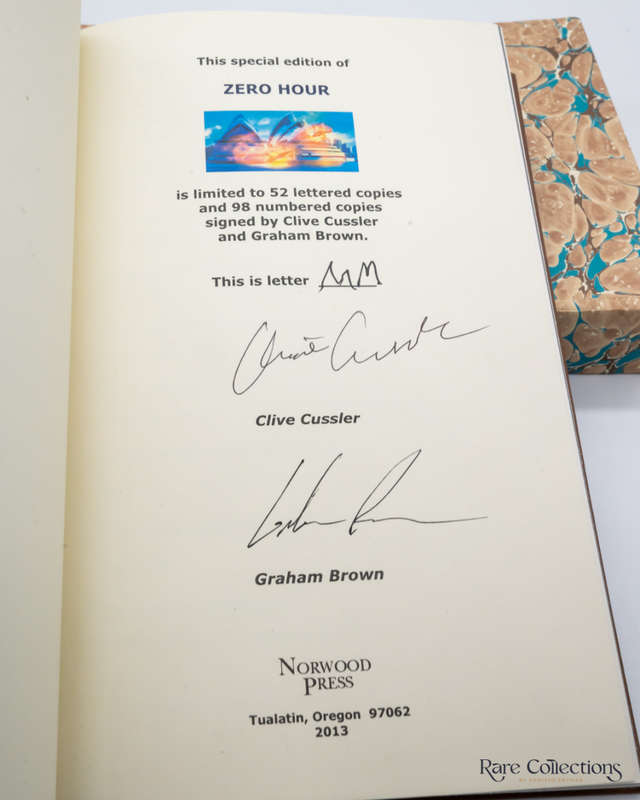 Zero Hour (#11 Numa Files) by Clive Cussler and Graham Brown - Double-Signed Lettered