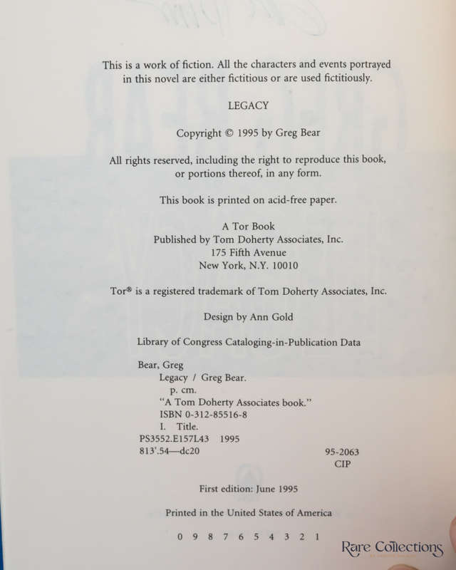 Legacy (#3 Eon) by Bear, Greg (signed)