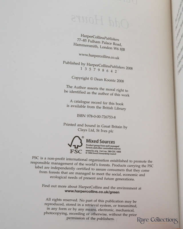 Odd Hours by Dean Koontz - Signed Copy