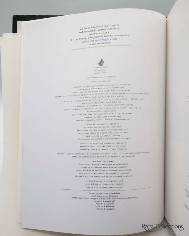 Ericas of South Africa by Kirsten, Gerhard and Dolf Schumann (Collector`s Edition)