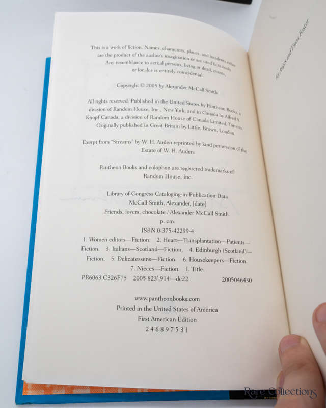 Friends, Lovers, Chocolate by Alexander McCall Smith (Signed Copy)