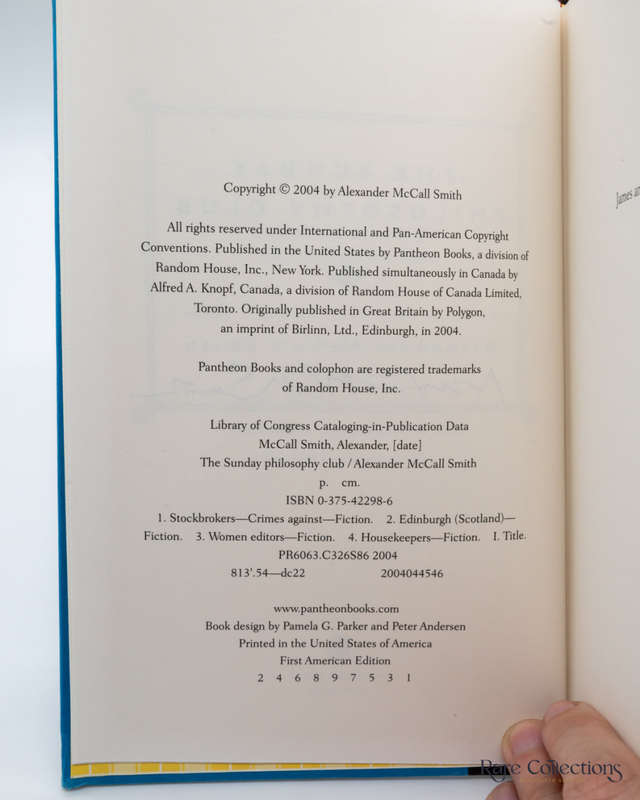 The Sunday Philosophy Club by Alexander McCall Smith (Signed Copy)