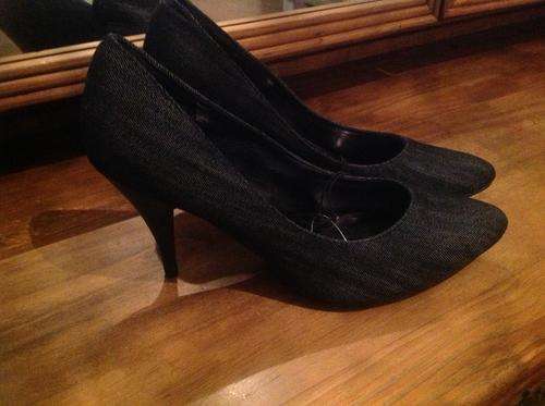 Black Denim court Shoes Size 7