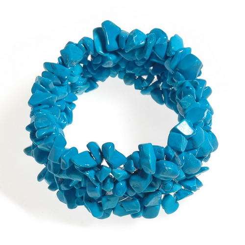 GORGEOUS Stretchy TURQUOISE GEMSTONE CHIPS Bracelet
