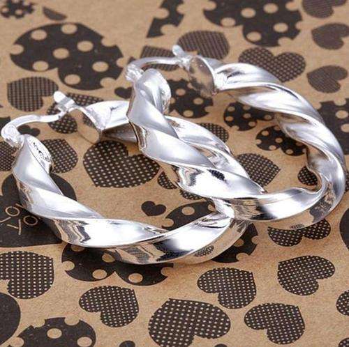 **CABLE** 925 Sterling Silver Oval Earrings