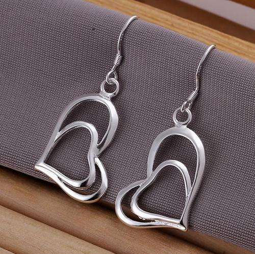 **DOUBLE-HEART** 925 Sterling Silver Earrings