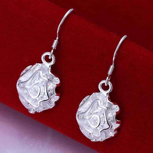 **CUTE** 925 Sterling Silver Rose Earrings
