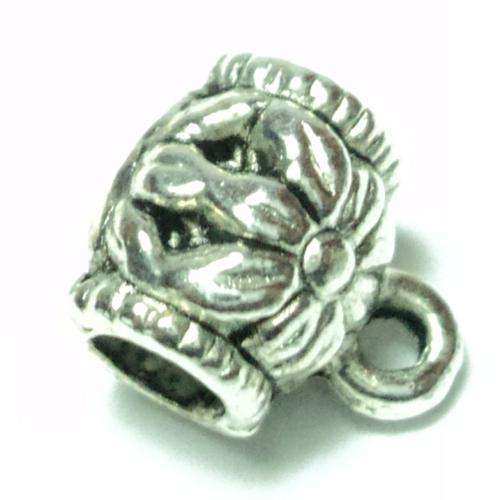 Antique Silver Spacer Bead with loop (8mm)  - 10pcs