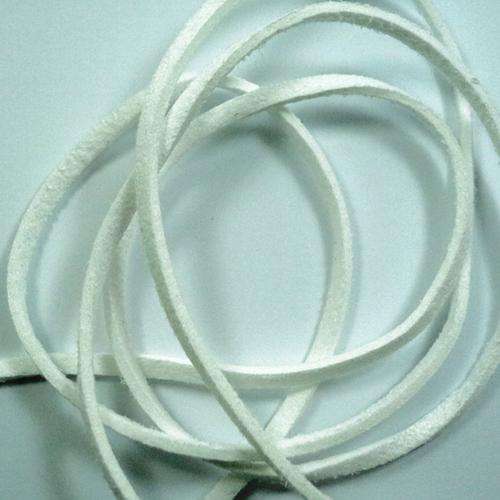 WHITE Leather Cord - 1 metre