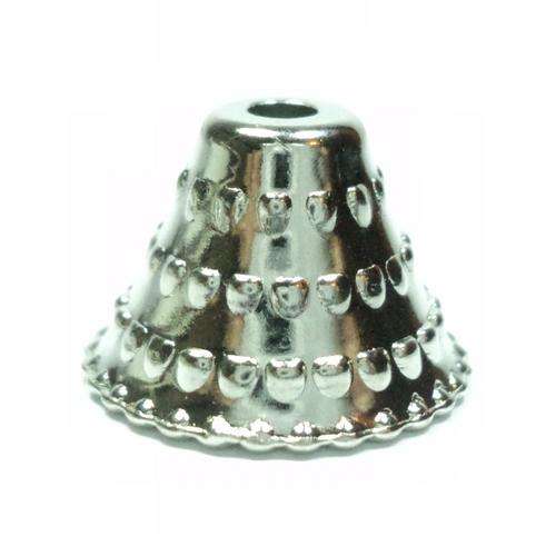 Silverplated Cone-Shaped Bead Caps - 10pcs