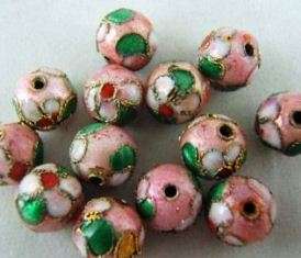 PINK Cloisonne Bead - 6mm