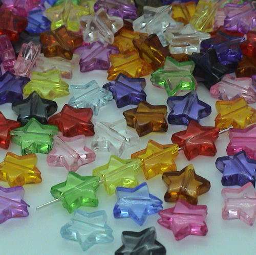 Acrylic STAR Beads Assorted Colours (8mm) - 50pcs