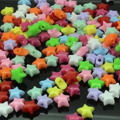 Acrylic STAR Beads Assorted Colours (6mm) - 50pcs