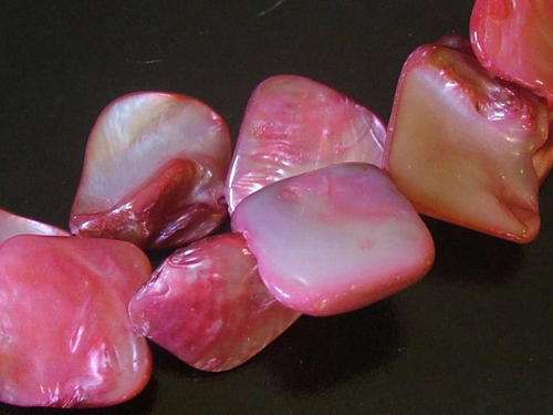 PINK Mother of Pearl Shells  - 38cm string