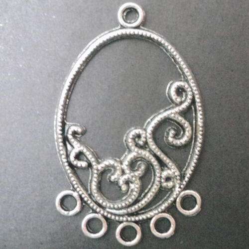 Antique Silver CHANDELIER Earring COMPONENTS