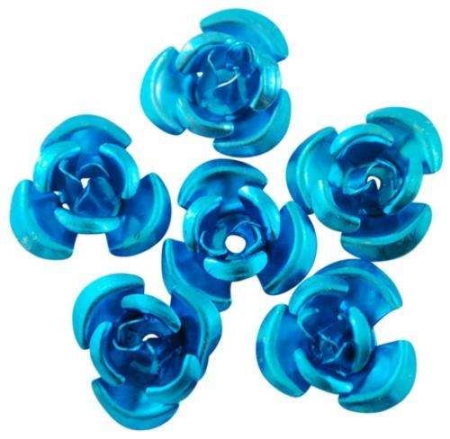 TEAL Metal Roses (12mm) - 10pcs