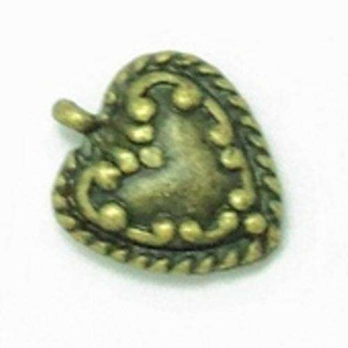 Bronze Heart Pendant - 17mm