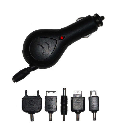 Universal Vehicle Cellphone Charger + Connectors (Nokia,Samsung, Sony Ericsson, LG)