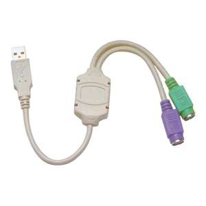 USB to PS2 Adapter, Keyboard + Mouse