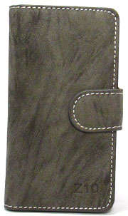 Blackberry Z10 Leather Flip Case (Grey)