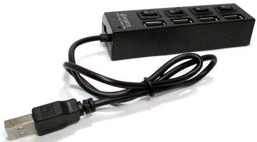 4 Port USB Hub with Switch