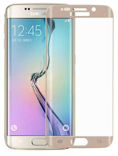 Samsung Galaxy S6 Edge CURVED Tempered Glass Screen Protector (Gold)