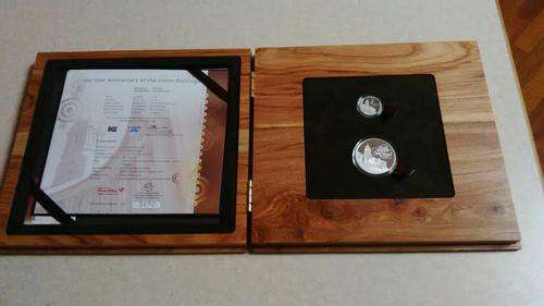 2013 Protea Silver R2 and R2 Proof Coin Union Building 100Yr Set