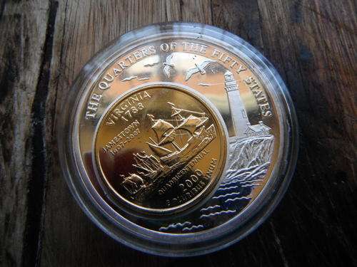 2000 Virginia State Quarter Limited Edition USA - 2 coins in 1 - Absolute Brilliant Detail!!