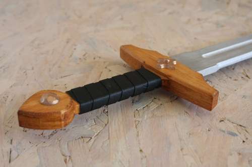Wooden Viking Shield + 1 Wooden Viking Sword (52 cm size sword) Set