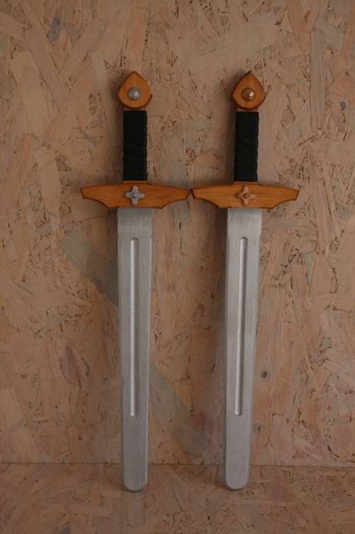 Wooden Viking Shield + 1 Wooden Viking Sword (52 cm size sword) Set