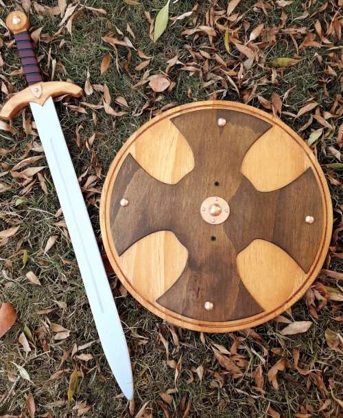 Wooden Medieval Knights/Viking Shield and Sword set