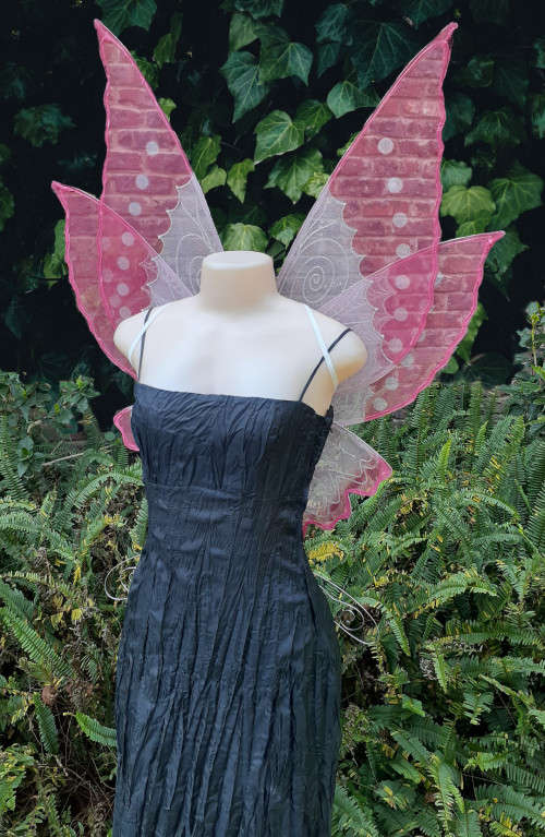 Morning Star Fairy Wings for Adults in White Glitter tulle fabric