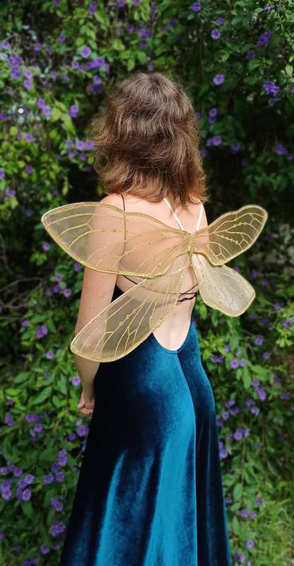 Golden Dragonfly Fairy Wings for Adults or Children for Fairy costume, Fairy cosplay or Halloween