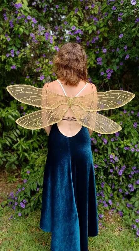Golden Dragonfly Fairy Wings for Adults or Children for Fairy costume, Fairy cosplay or Halloween