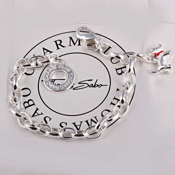 Designer's Silver Bracelet with a Puppy Dog Charm*imported