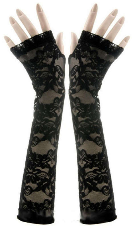 Black Lace Lingerie Gloves